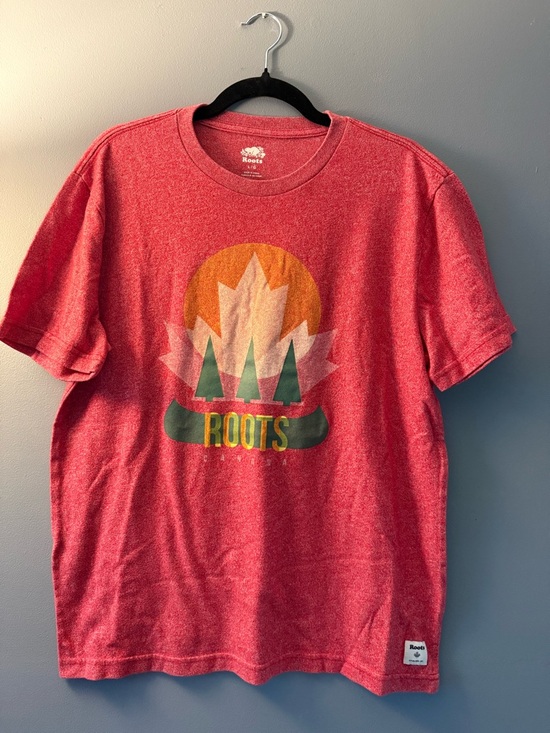 Roots Other - Roots Red Graphic Tee with Canoe, Trees & Sun